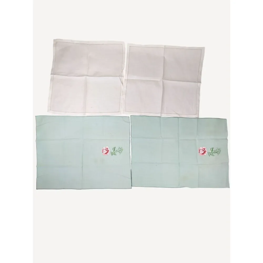 Grab Bag Box Vintage Napkins Use Or Cutter Embroidery Jacquard Damask 19pcs Lot